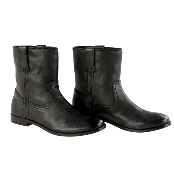 Frye Anna Leather Shortie Black Cute Casual Boot - Picture 14 of 16